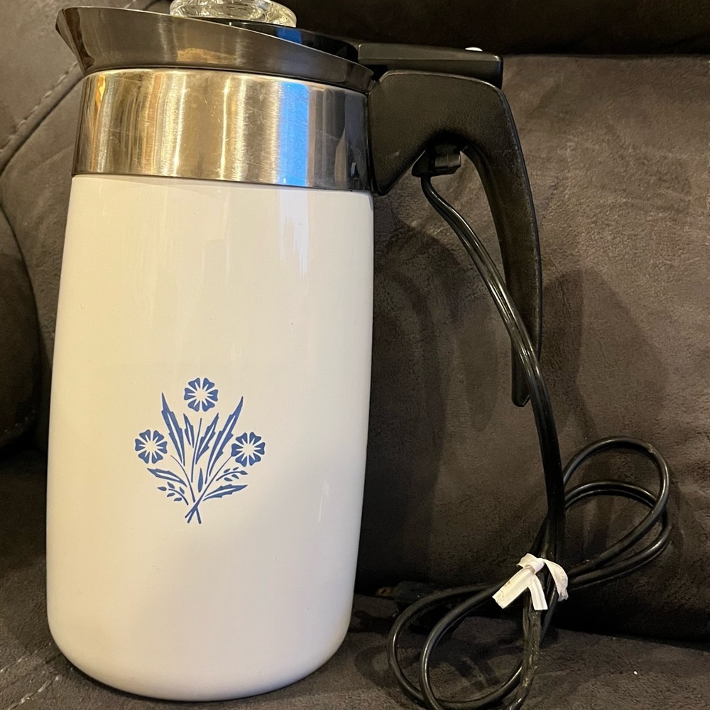 Vintage Corningware Blue Cornflower rare stamp electric tested 10 cup percolator